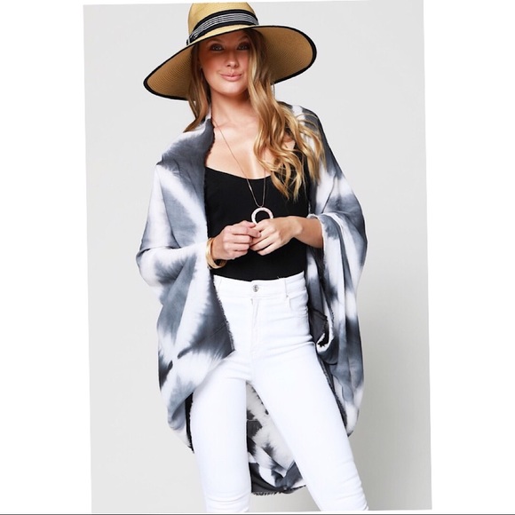 π€Last Oneπ€Gray Tie Dye Kimono - Picture 3 of 4